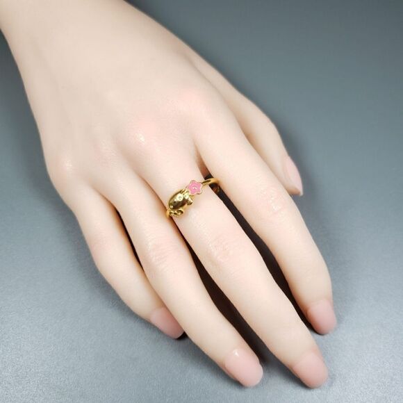 Brand New Hello Kitty 999 Gold Sakura Ring - Picture 4 of 5